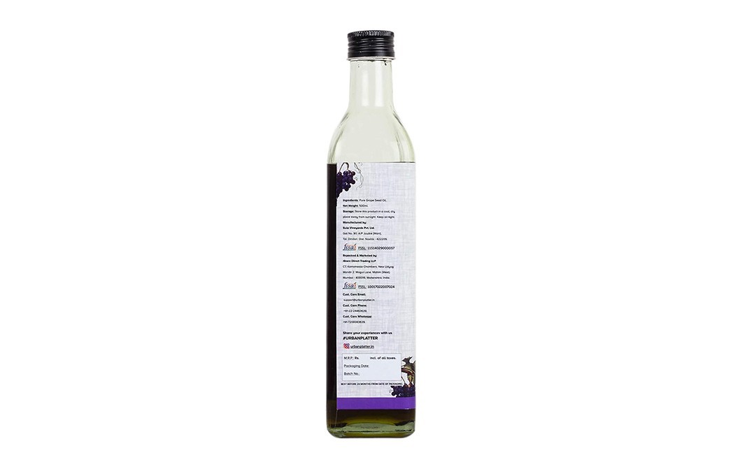Urban Platter Grape Seed Oil    Plastic Bottle  500 millilitre